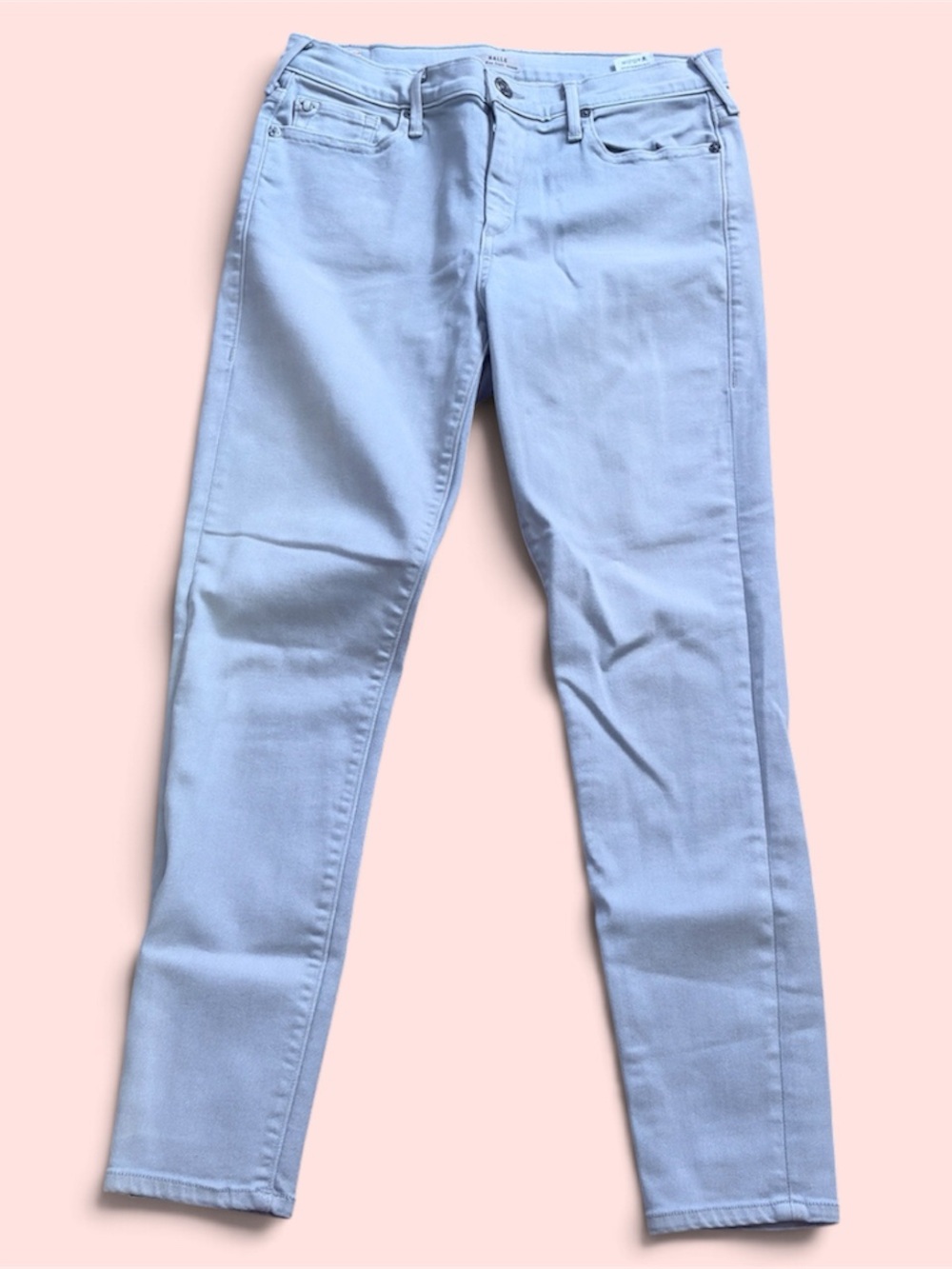 True Religion Halle Mid Rise Super Skinny Jeans - Light Grey
